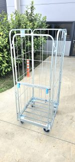 Cărucior profesional pentru transport și depozitare lenjerie – best seller, utilizare multifuncțională, ușă frontală 50% / 100%, rafturi opționale – 70 × 80 × 176 cm – PRH-B1012 - imagine 6
