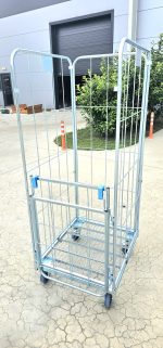 Cărucior profesional pentru transport și depozitare lenjerie – best seller, utilizare multifuncțională, ușă frontală 50% / 100%, rafturi opționale – 70 × 80 × 176 cm – PRH-B1012 - imagine 7